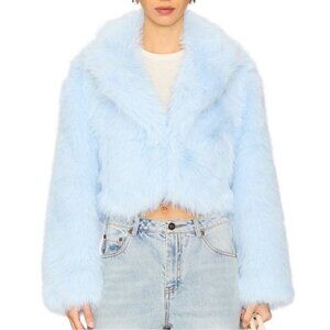 NEW Paris Cropped Faux Fur Jacket Size S